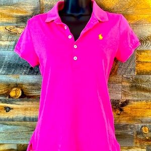 Vibrant Pink Polo Ralph Lauren Shirt in Very Good Condition